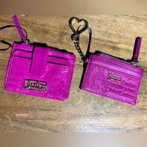 Juicy Couture Fuchsia Wallet and Keychain Duo